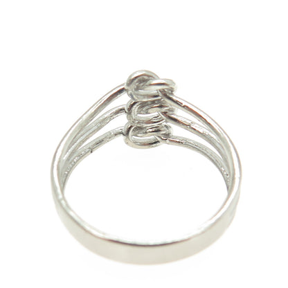 925 Sterling Silver Vintage Love Knot Ring Size 7.25