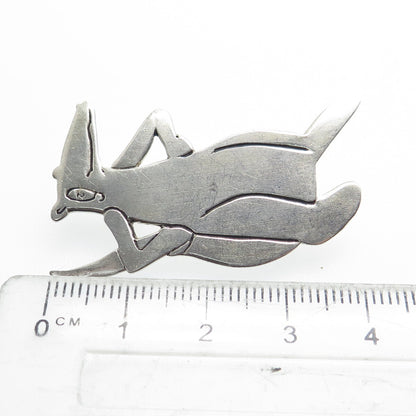 R&I PATTON 925 Sterling Silver Vintage Kangaroo Pin Pendant