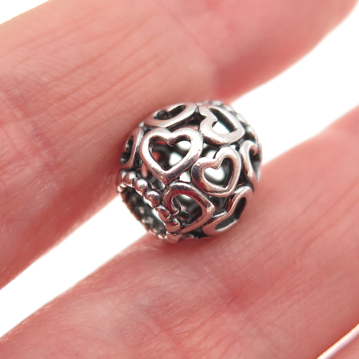 PANDORA 925 Sterling Silver Open Your Heart Slide Bead Charm