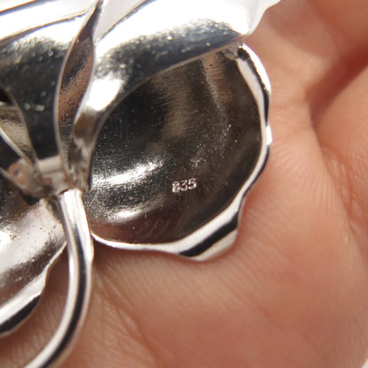 835 Silver Vintage Floral Pin Brooch