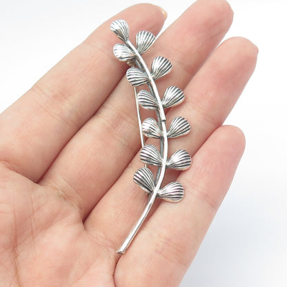 BEAU 925 Sterling Silver Antique Art Deco Laurel Leaves Pin Brooch
