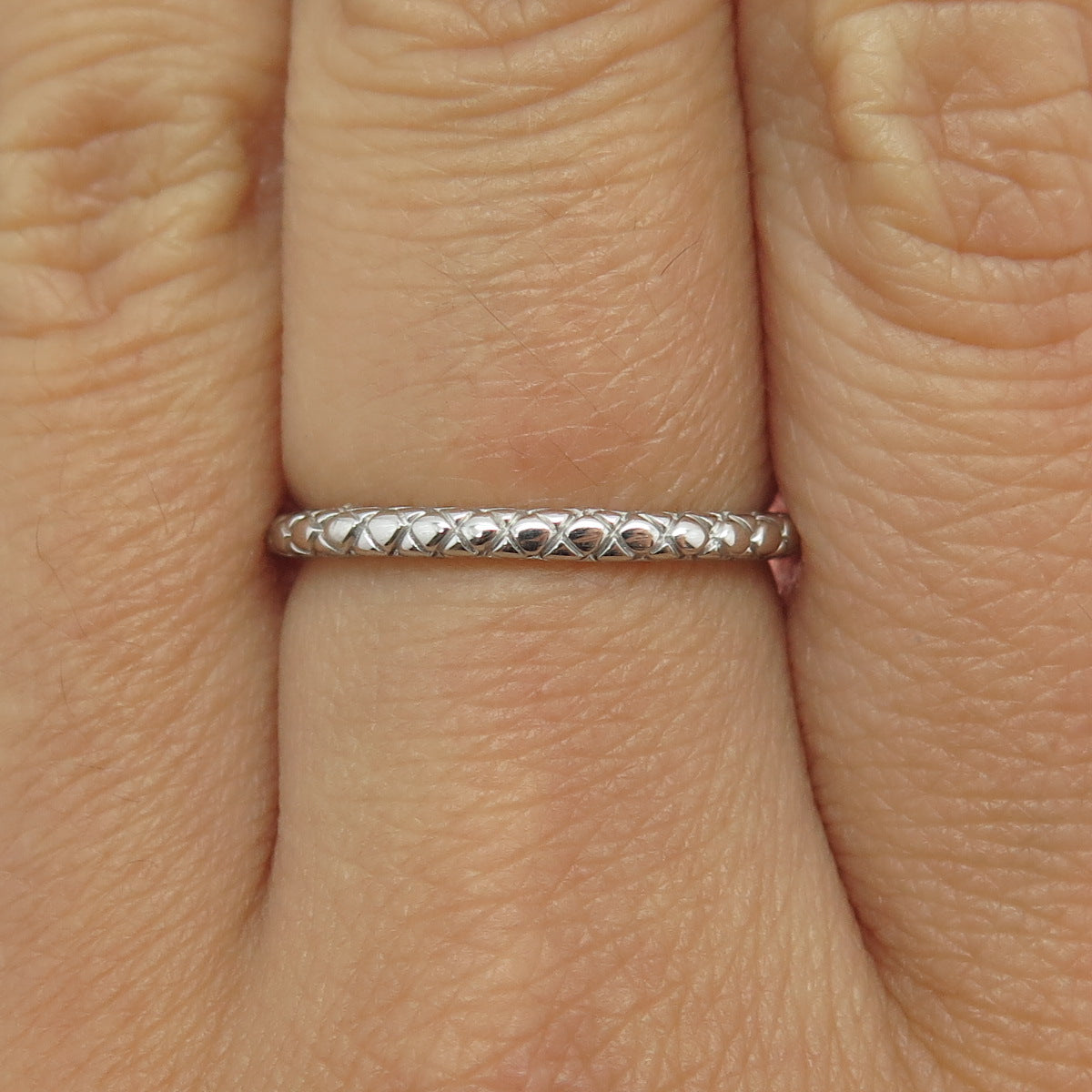 925 Sterling Silver Engraved Stackable Band Ring Size 6.75