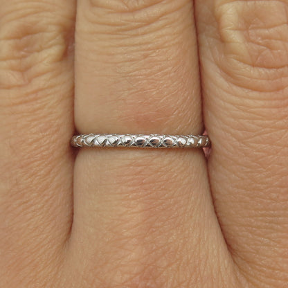 925 Sterling Silver Engraved Stackable Band Ring Size 6.75