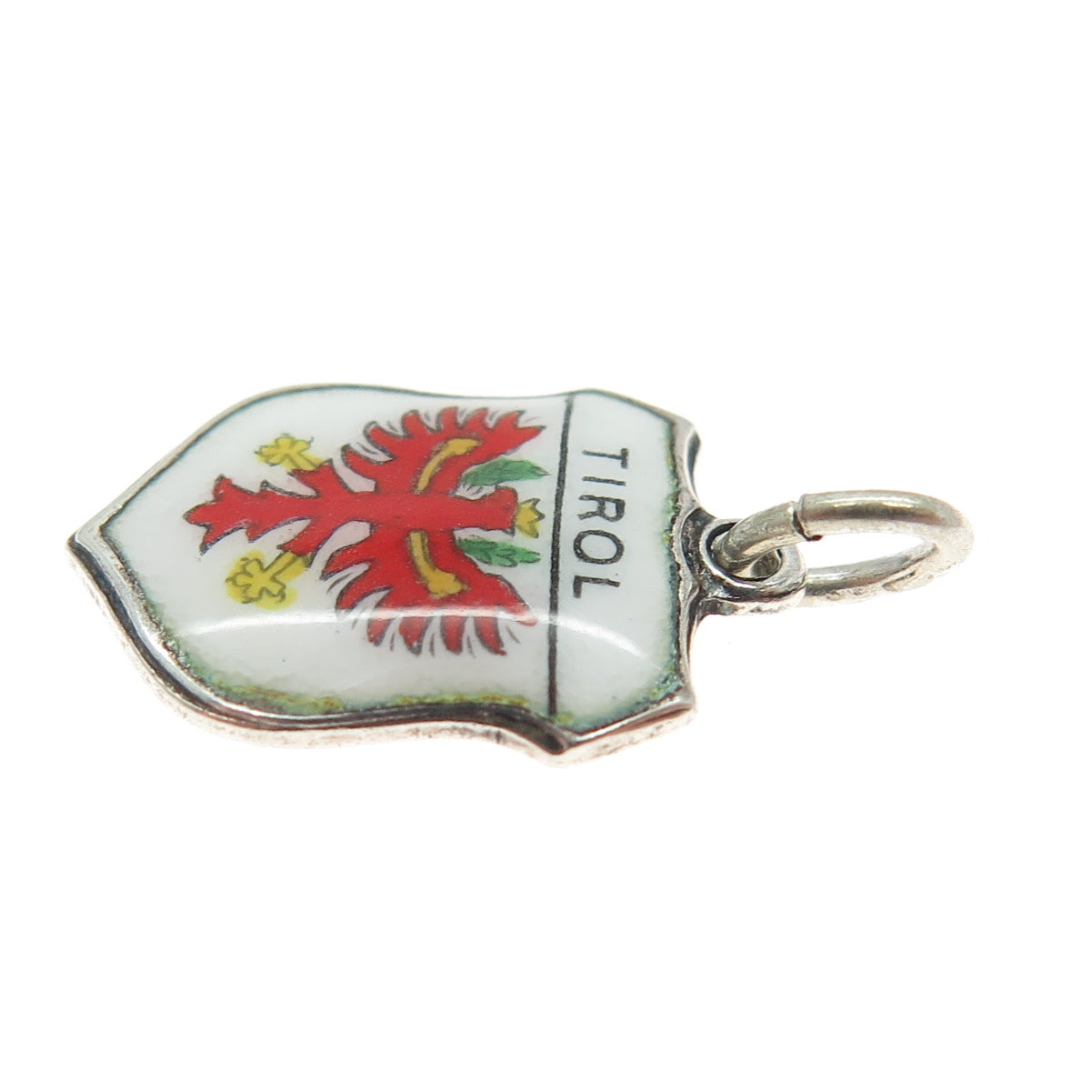 EHi 800 Silver Vintage Enamel Tirol Austria Minimalist Charm Pendant