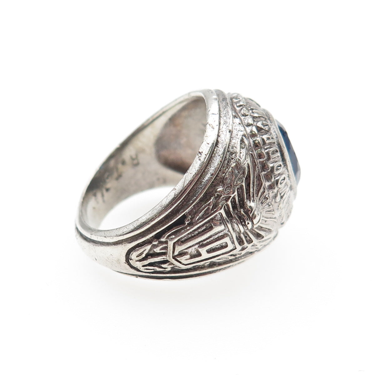 KINNEY 925 Sterling Silver Vintage 1969 C Z Woodrow Wilson School Ring Size 8
