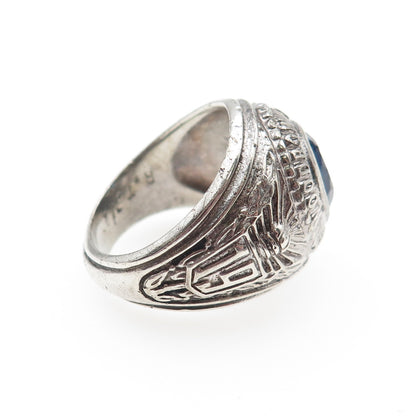 KINNEY 925 Sterling Silver Vintage 1969 C Z Woodrow Wilson School Ring Size 8