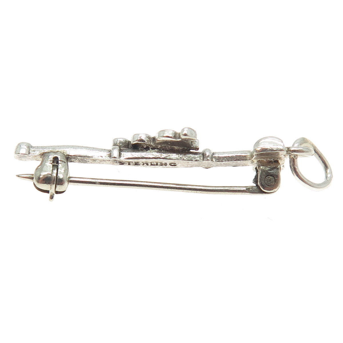 925 Sterling Silver Vintage 1960 "Gavel" Court Pin Brooch