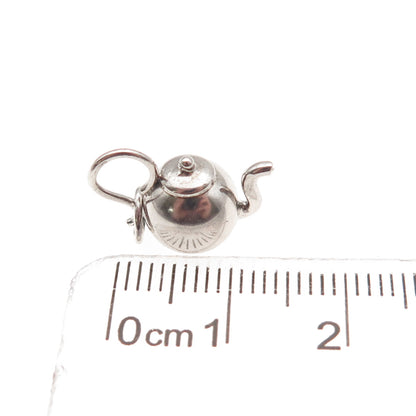 925 Sterling Silver Antique Art Deco Teapot 3D Mini Charm Pendant