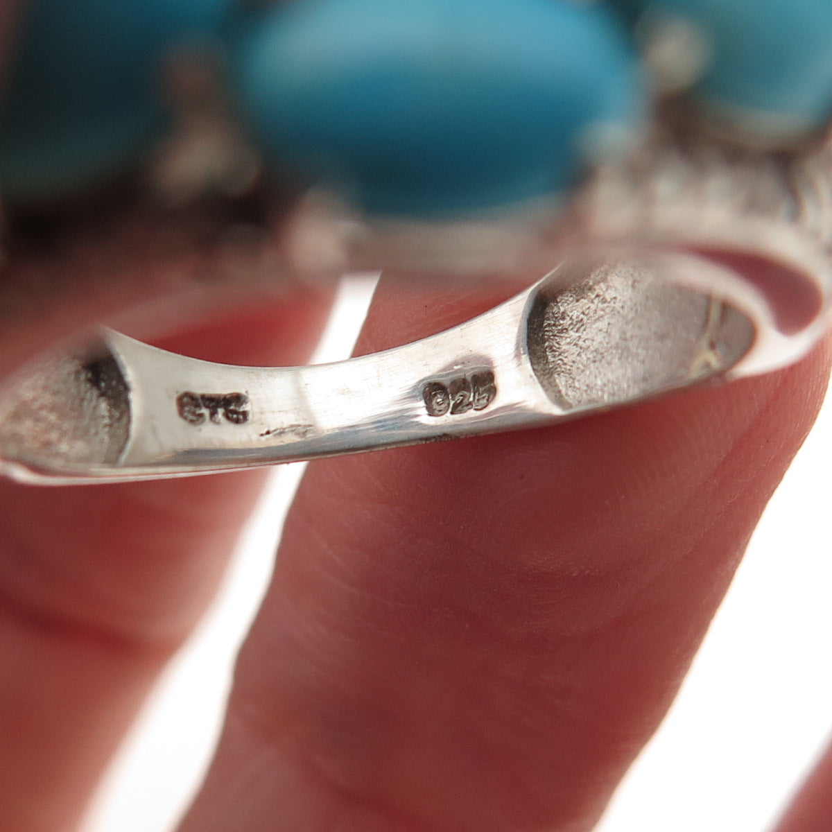 Chuck Clemency 925 Sterling Silver Real Sleeping Beauty Turquoise Ring Size 7.25