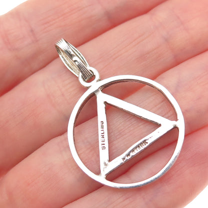 CB Stark 925 Sterling Silver Vintage Alcoholics Anonymous Charm Pendant