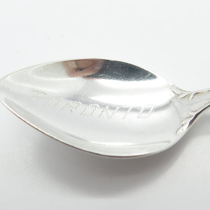 925 Sterling Silver Antique Canada Colorful Enamel Maple Leaf Spoon