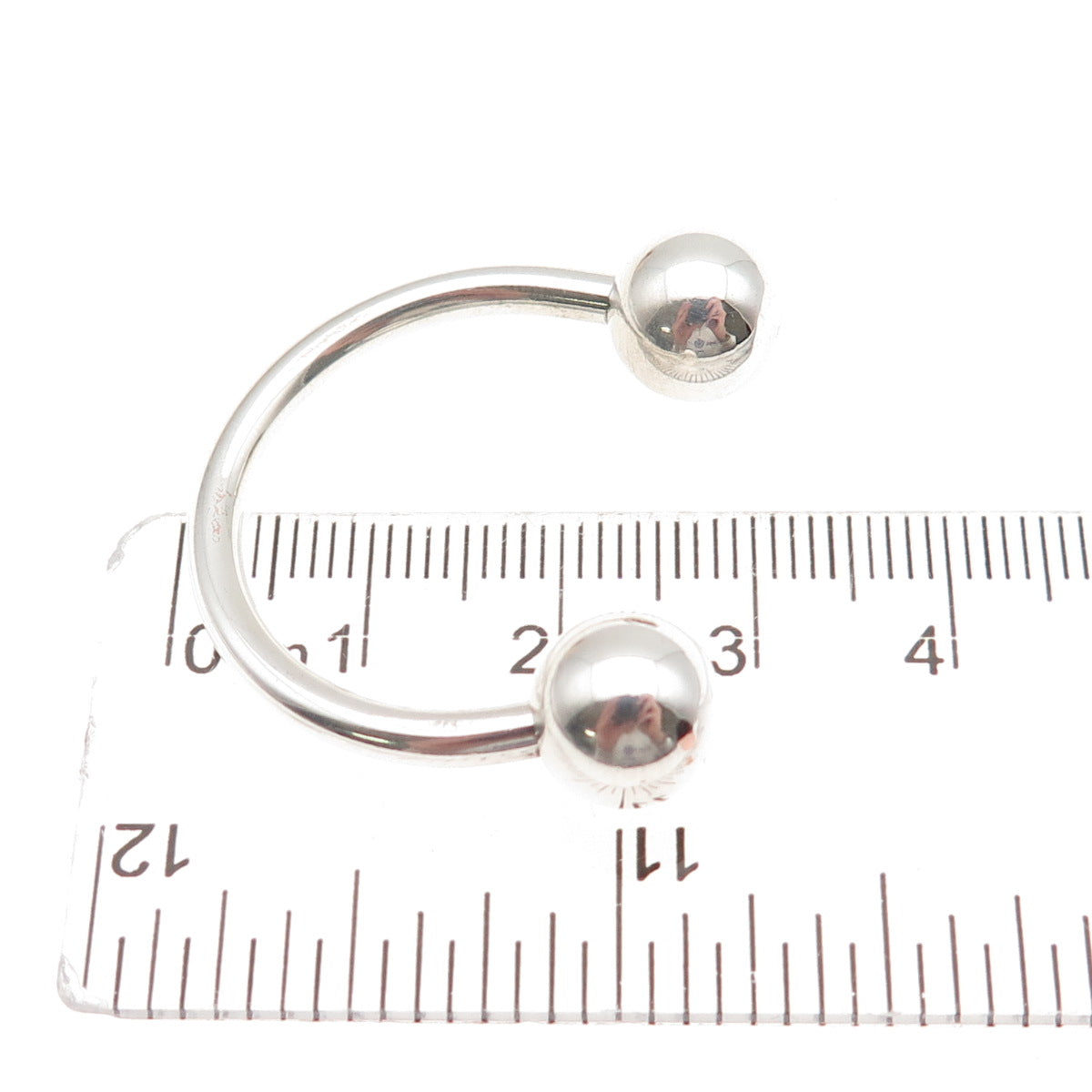 925 Sterling Silver Vintage Screw Ball Key Ring