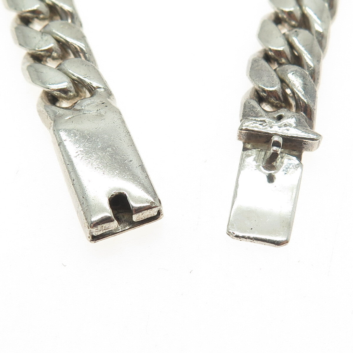 925 Sterling Silver Vintage Mexico Solid 50.8g Cuban Link Bracelet 8"