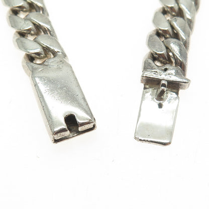 925 Sterling Silver Vintage Mexico Solid 50.8g Cuban Link Bracelet 8"