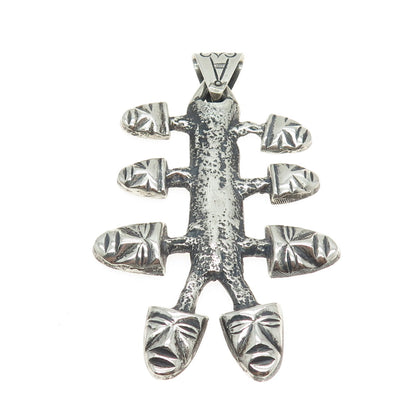 925 Sterling Silver Vintage Mexico Tribal Face Mask Pendant
