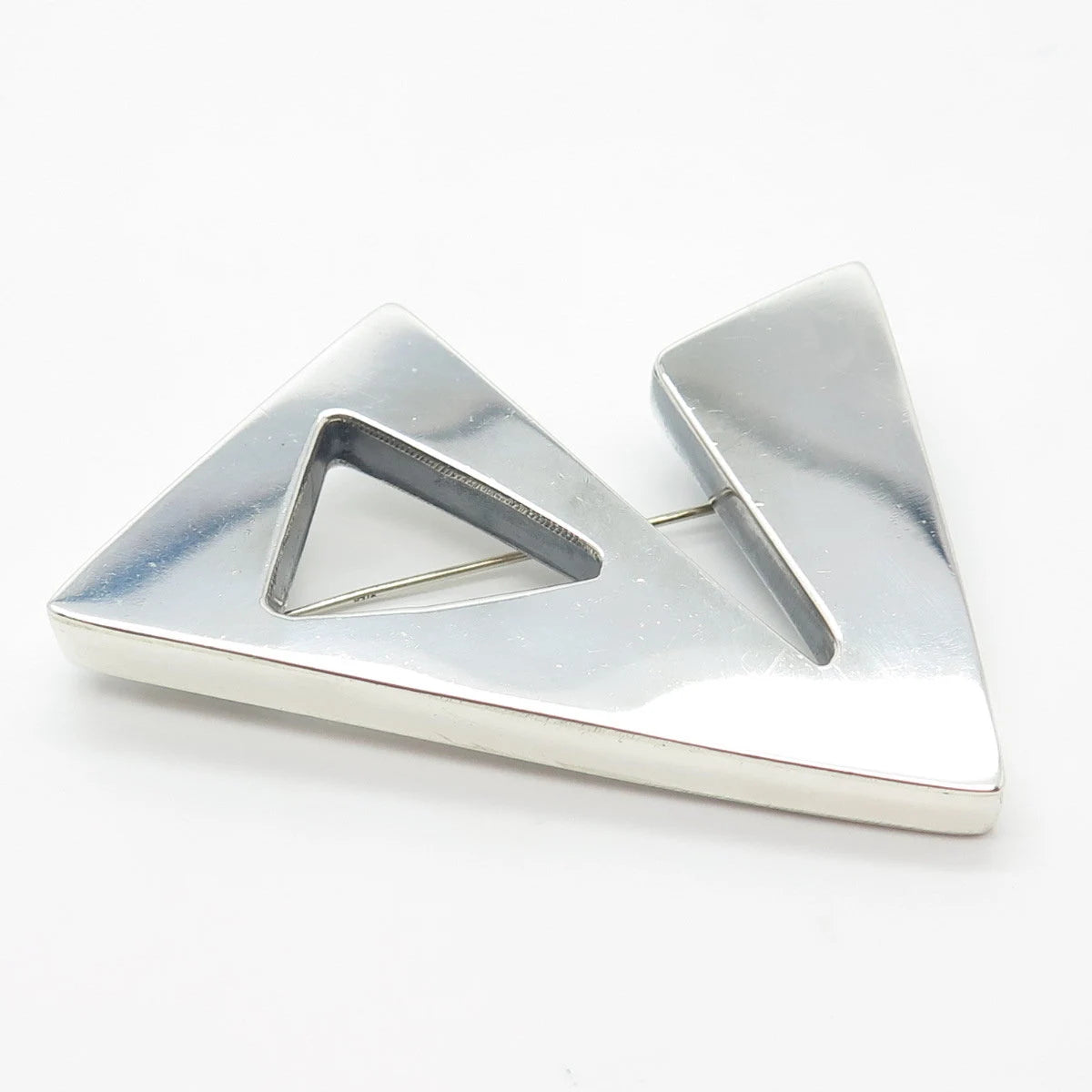 925 Sterling Silver Vintage Geometric Pin Brooch