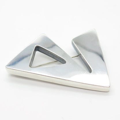 925 Sterling Silver Vintage Geometric Pin Brooch