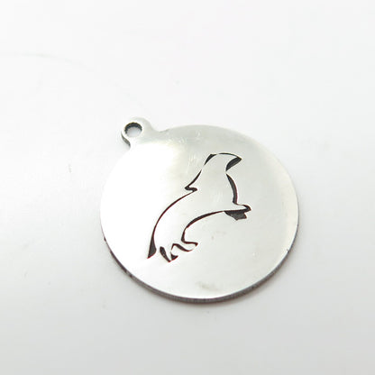 925 Sterling Silver USA Two In Town Weasel Charm Pendant