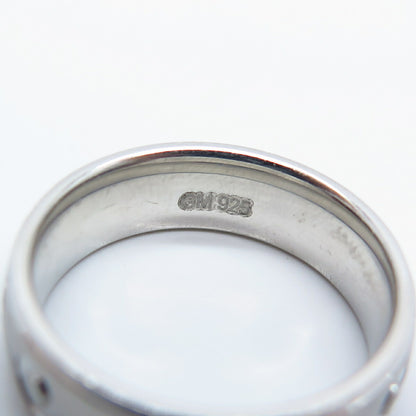 925 Sterling Silver Textured Band Ring Size 5.75