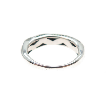 JANE SEYMOUR 925 Sterling Silver Real Blue & White Diamond Ring Size 5.25