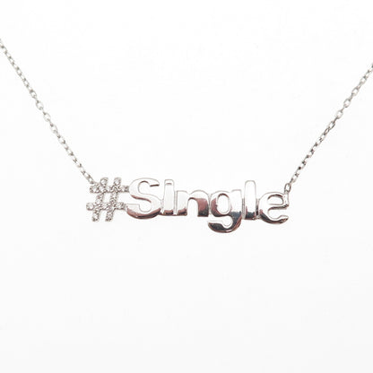 925 Sterling Silver Round-Cut C Z #Single Cable Chain Necklace 16-18"