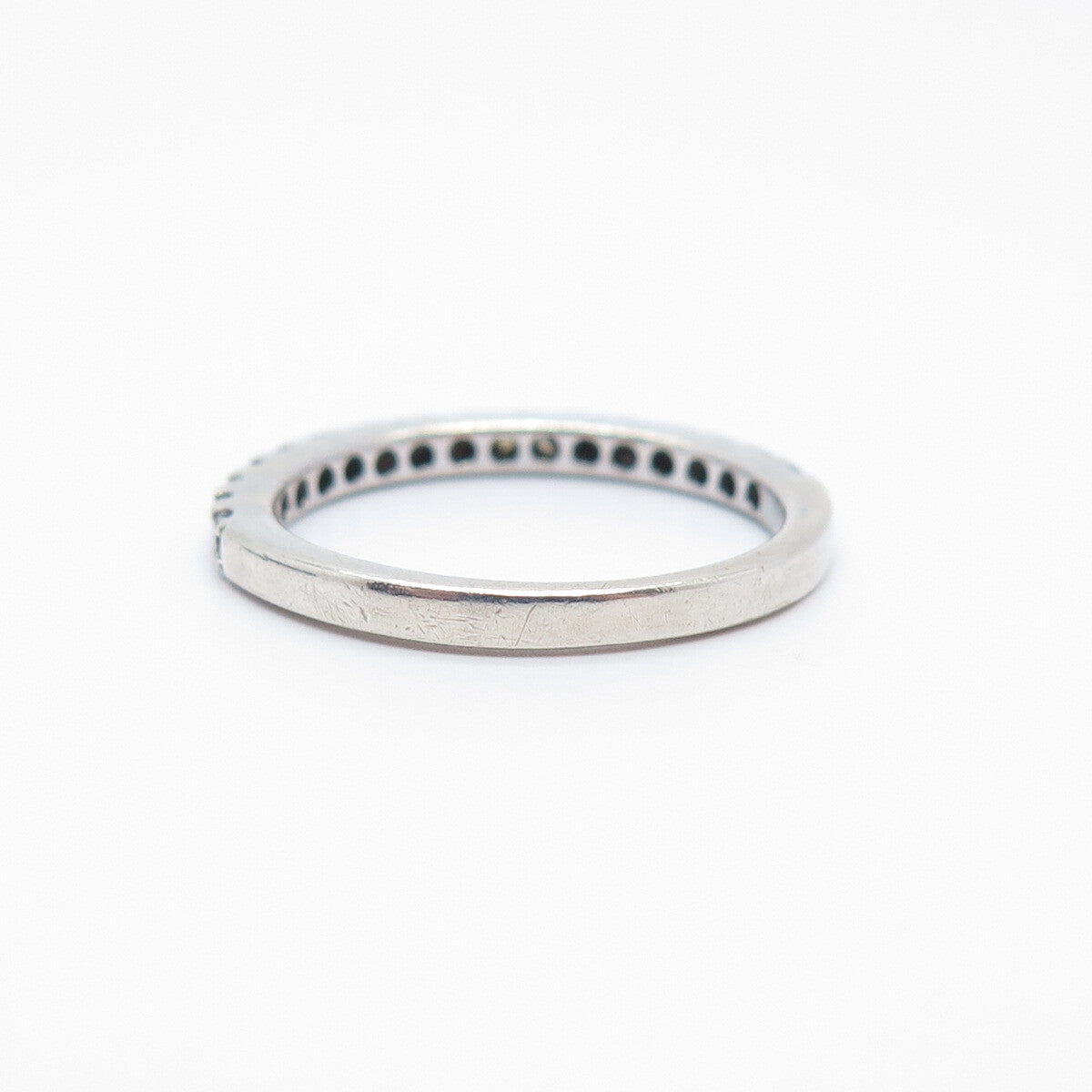 925 Sterling Silver C Z Half Eternity Ring Size 6.75