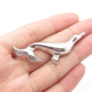 925 Sterling Silver Vintage Fur Seal Pin Brooch