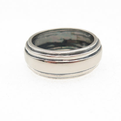 Chapal Zenray 925 Sterling Silver Vintage Modernist Oxidized Band Ring Size 7