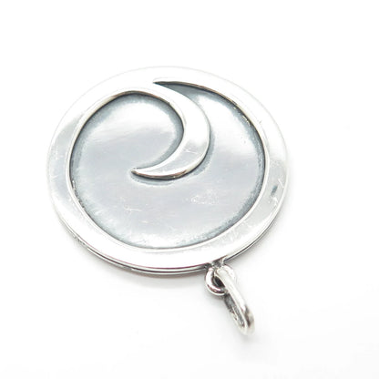 925 Sterling Silver Vintage Crescent Moon Pendant