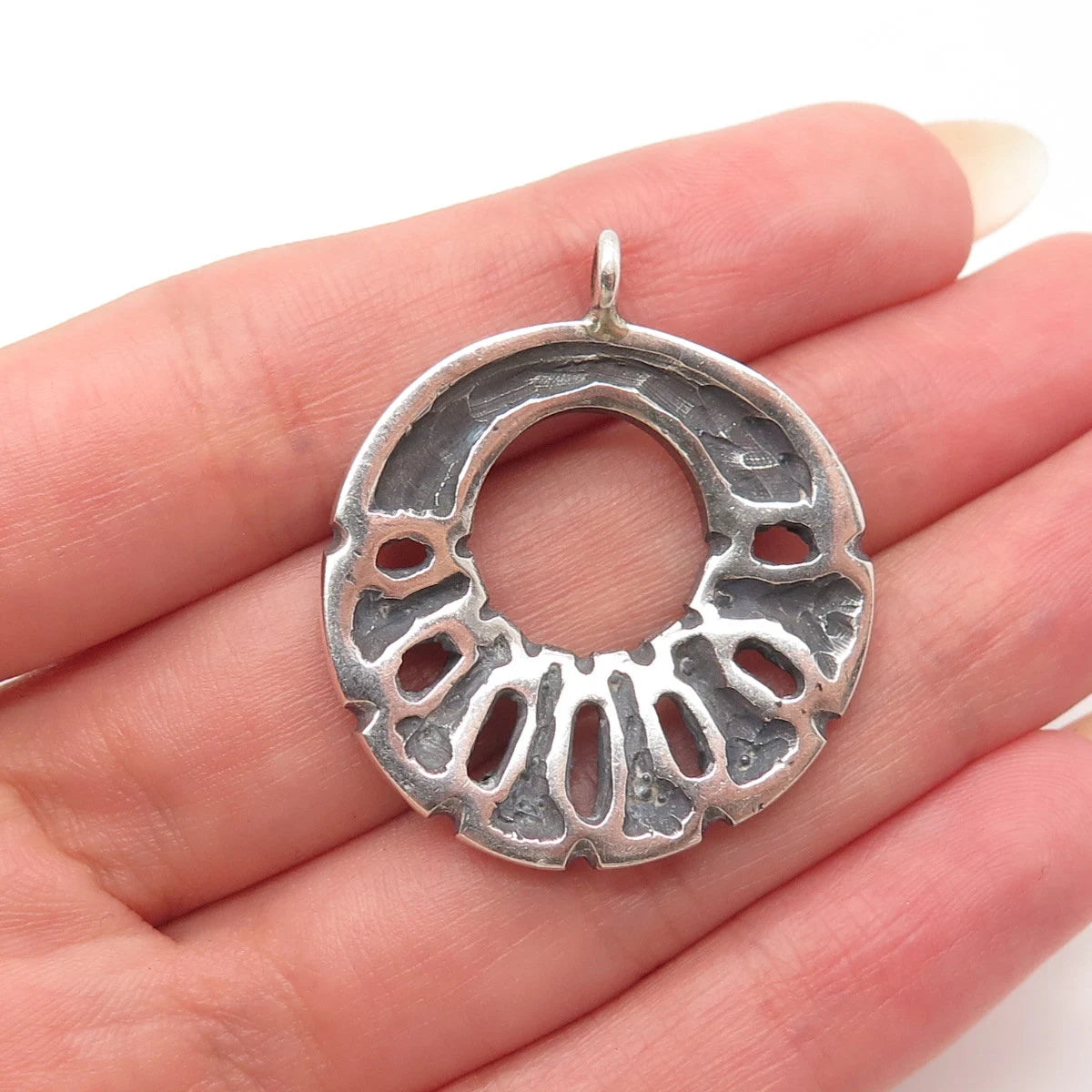 925 Sterling Silver Vintage Modernist Pendant