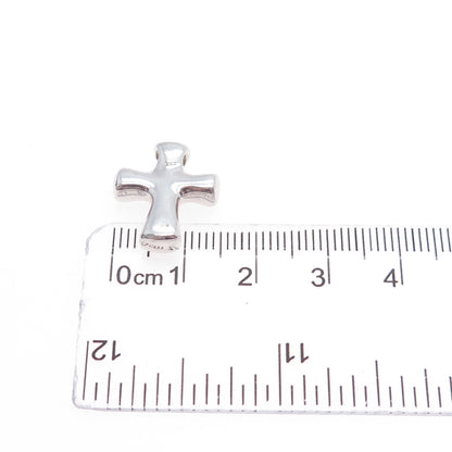 MARRA 925 Sterling Silver Vintage Cross Mini Slide Charm Pendant