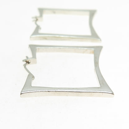 925 Sterling Silver Vintage Hinged Square Earrings