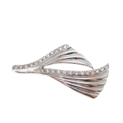 925 Sterling Silver Round-Cut C Z Modernist Petal Slide Charm Pendant