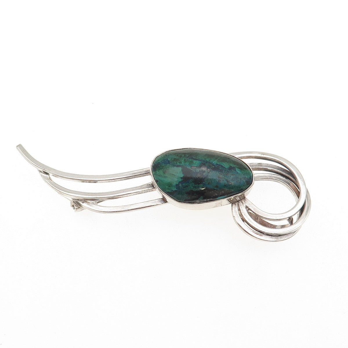 925 Sterling Silver Vintage Israel Real Eilat Modernist Pin Brooch / Pendant