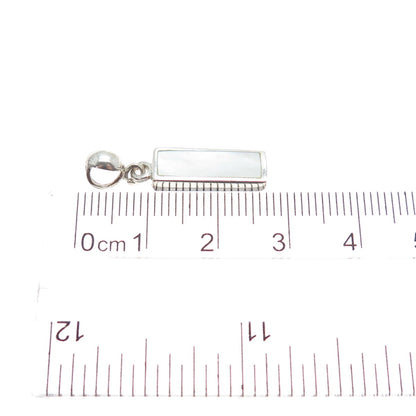CHARLES WINSTON 925 Sterling Silver Vintage Real MOP Bar Charm Pendant