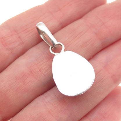 925 Sterling Silver Vintage Real Larimar Modernist Charm Pendant