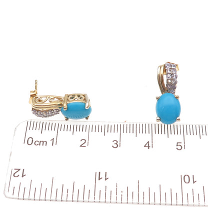 Chuck Clemency 925 Sterling Silver Gold Plated Real Turquoise Tanzanite Earrings
