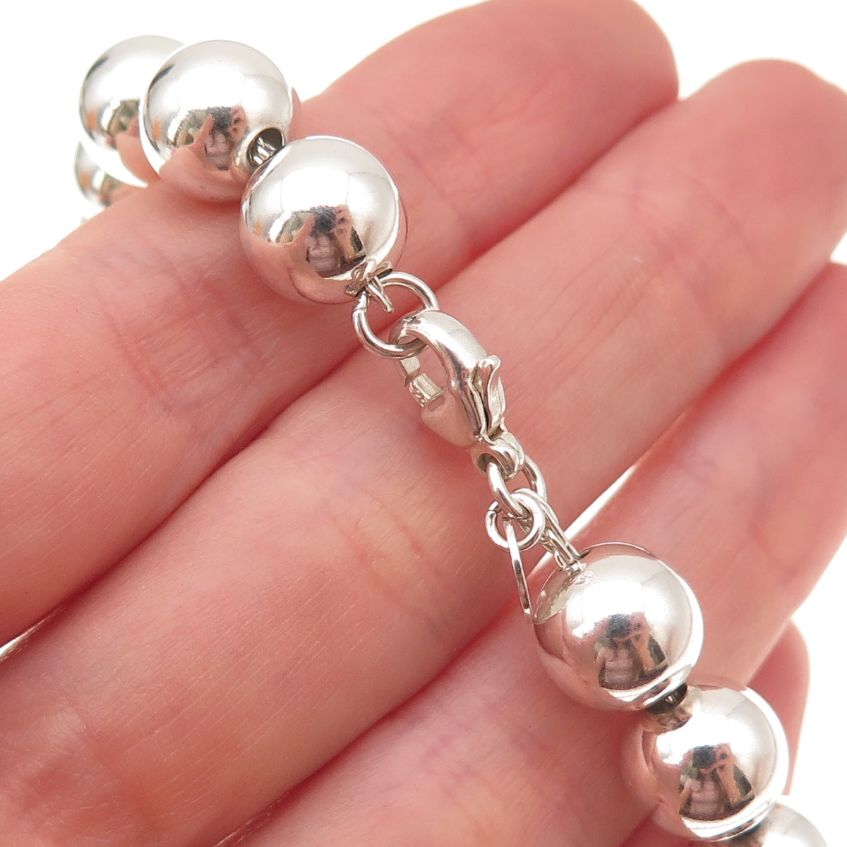 Tiffany & Co. Sterling Silver Vintage HardWear Ball Beaded Chain Necklace 18"