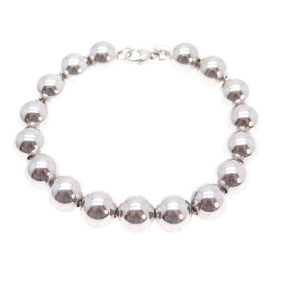 TIFFANY & CO. 925 Sterling Silver Vintage HardWear Ball Beaded Bracelet 6.5"