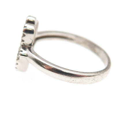 925 Sterling Silver Round-Cut C Z Hamsa Amulet Ring Size 7.75