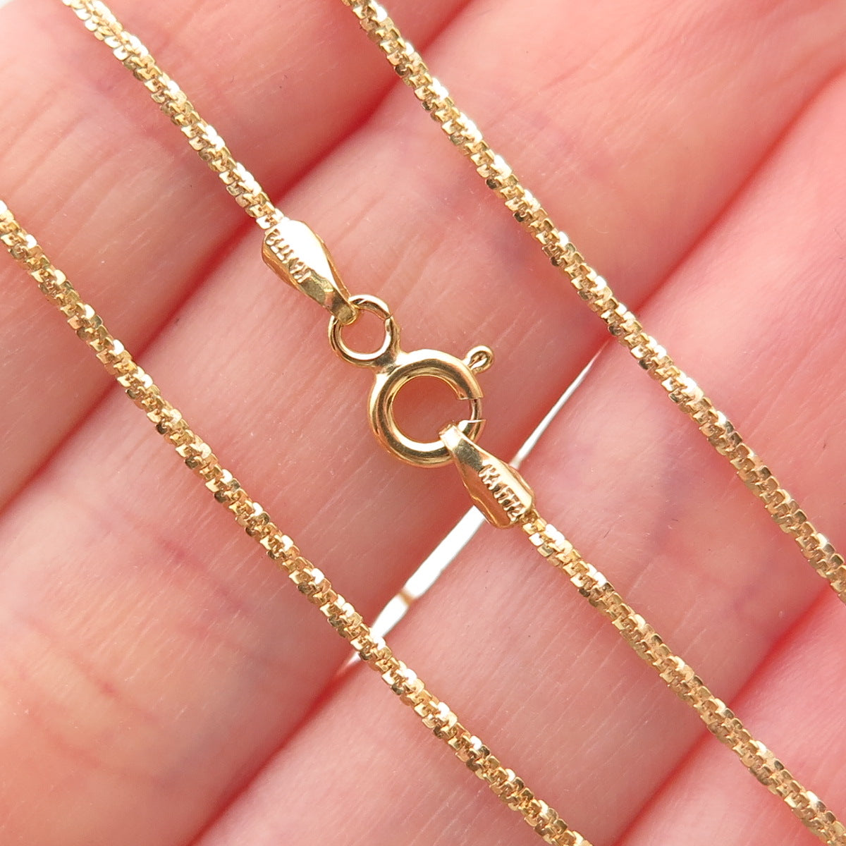 Karizia Spa KA-1772 Sterling Silver Gold Plated Italy Sparkle Chain Necklace 18"