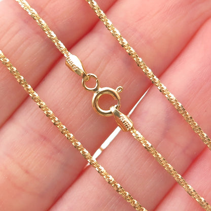 Karizia Spa KA-1772 Sterling Silver Gold Plated Italy Sparkle Chain Necklace 18"