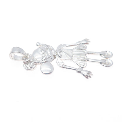 925 Sterling Silver Vintage Minnie Mouse Charm Pendant