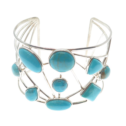 JAY KING DESERT ROSE Sterling Vintage Tyrone Turquoise Adjustable Bracelet 7"