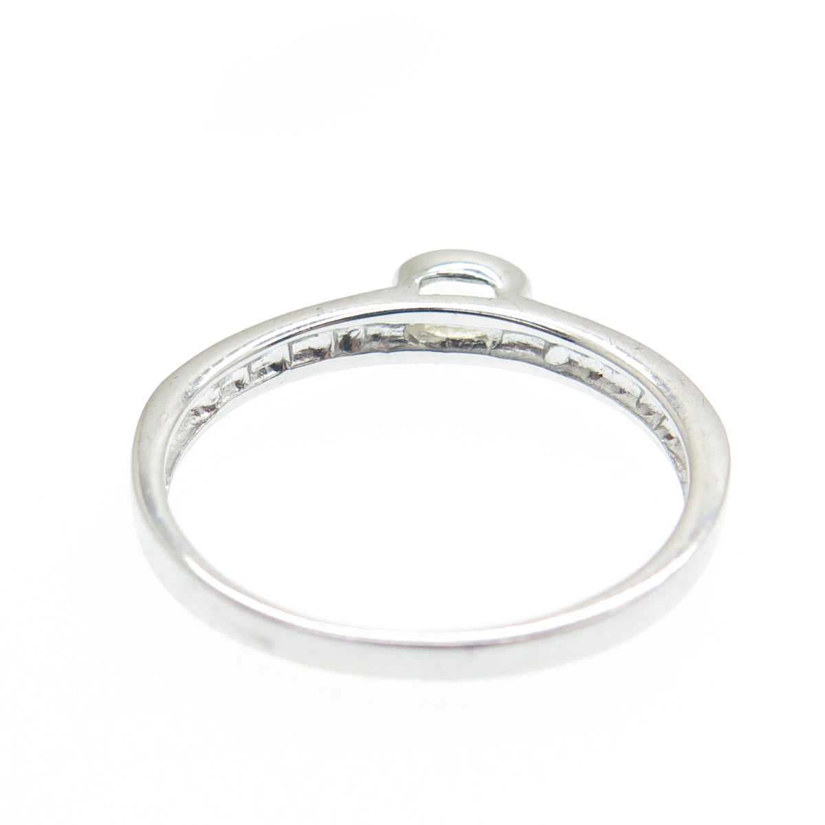 ADI 925 Sterling Silver Oval-Cut Checkered Citrine Gemstone Dotted Ring Size 8