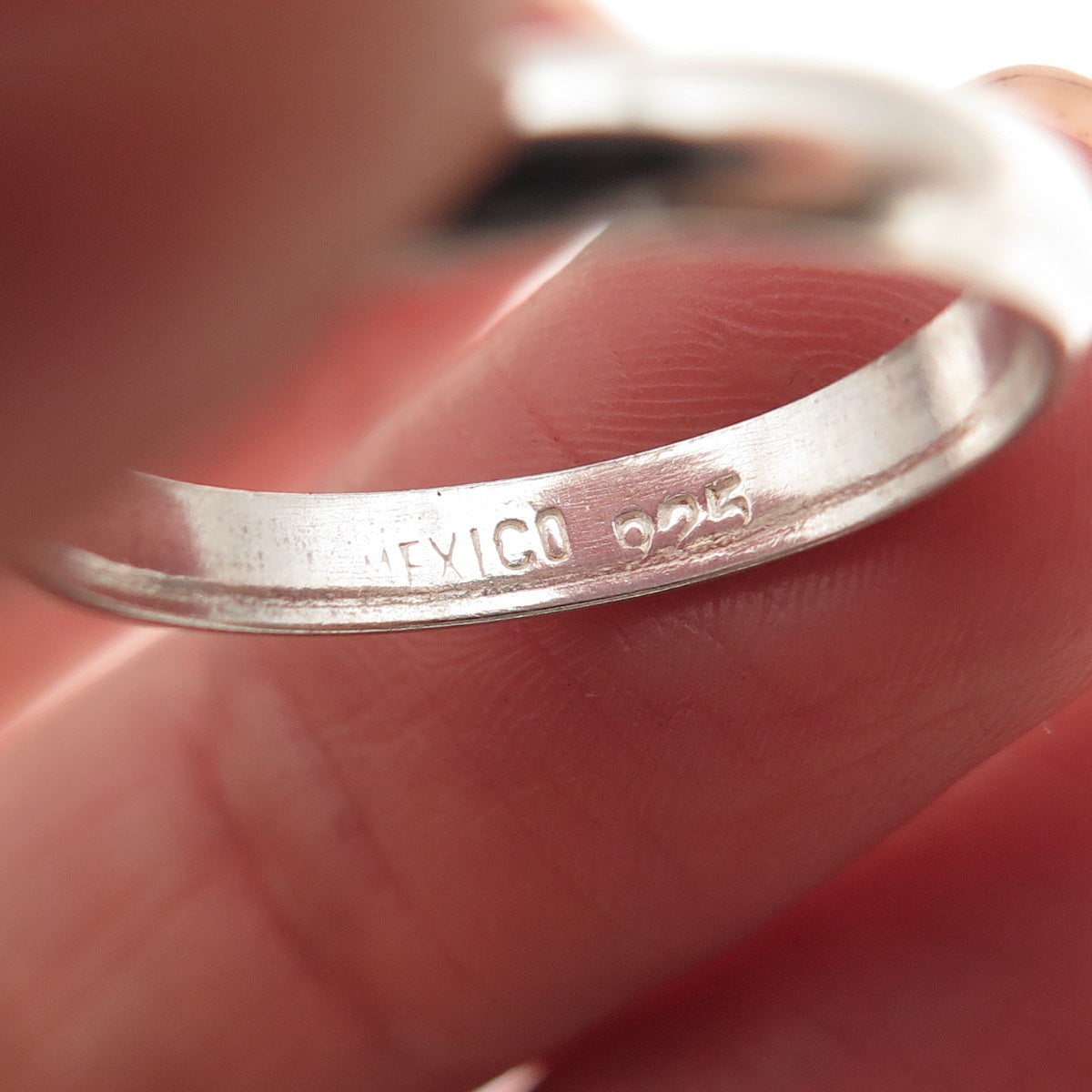 925 Sterling Silver Vintage Mexico Classic Wedding Band Ring Size 8