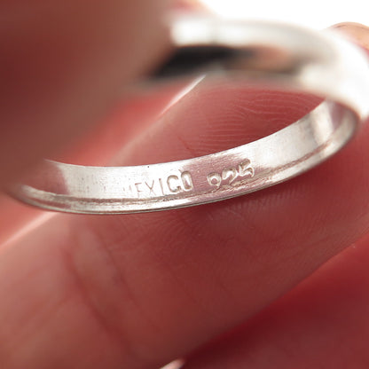 925 Sterling Silver Vintage Mexico Classic Wedding Band Ring Size 8