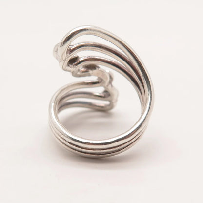 925 Sterling Silver Vintage Beaded Statement Ring Size 6.25
