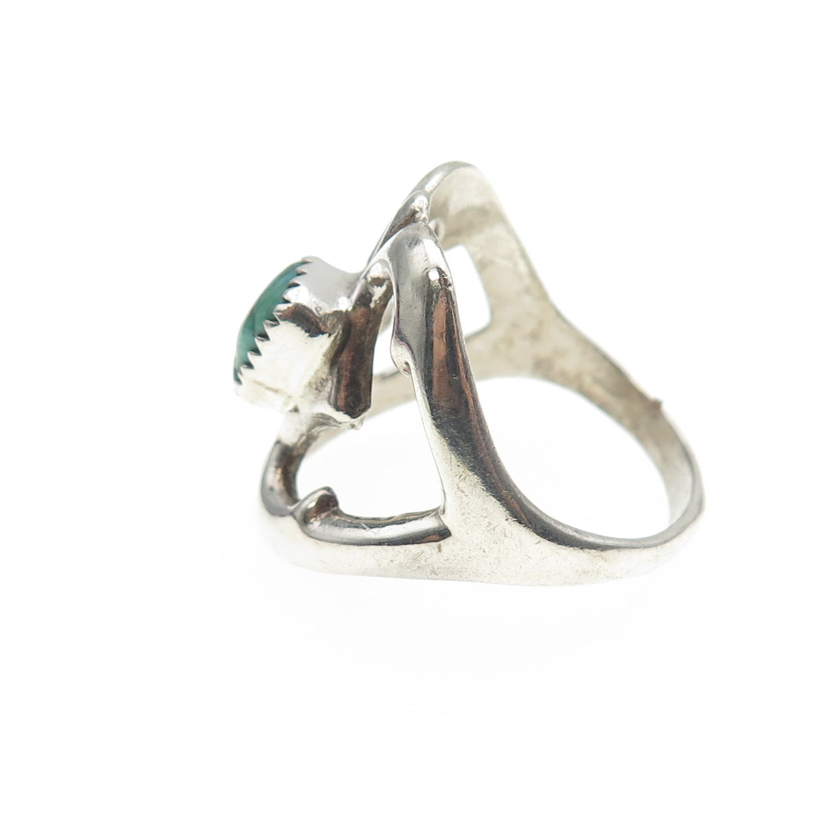 Old Pawn 925 Sterling Silver Vintage Southwestern Turquoise Ring Size 10.25