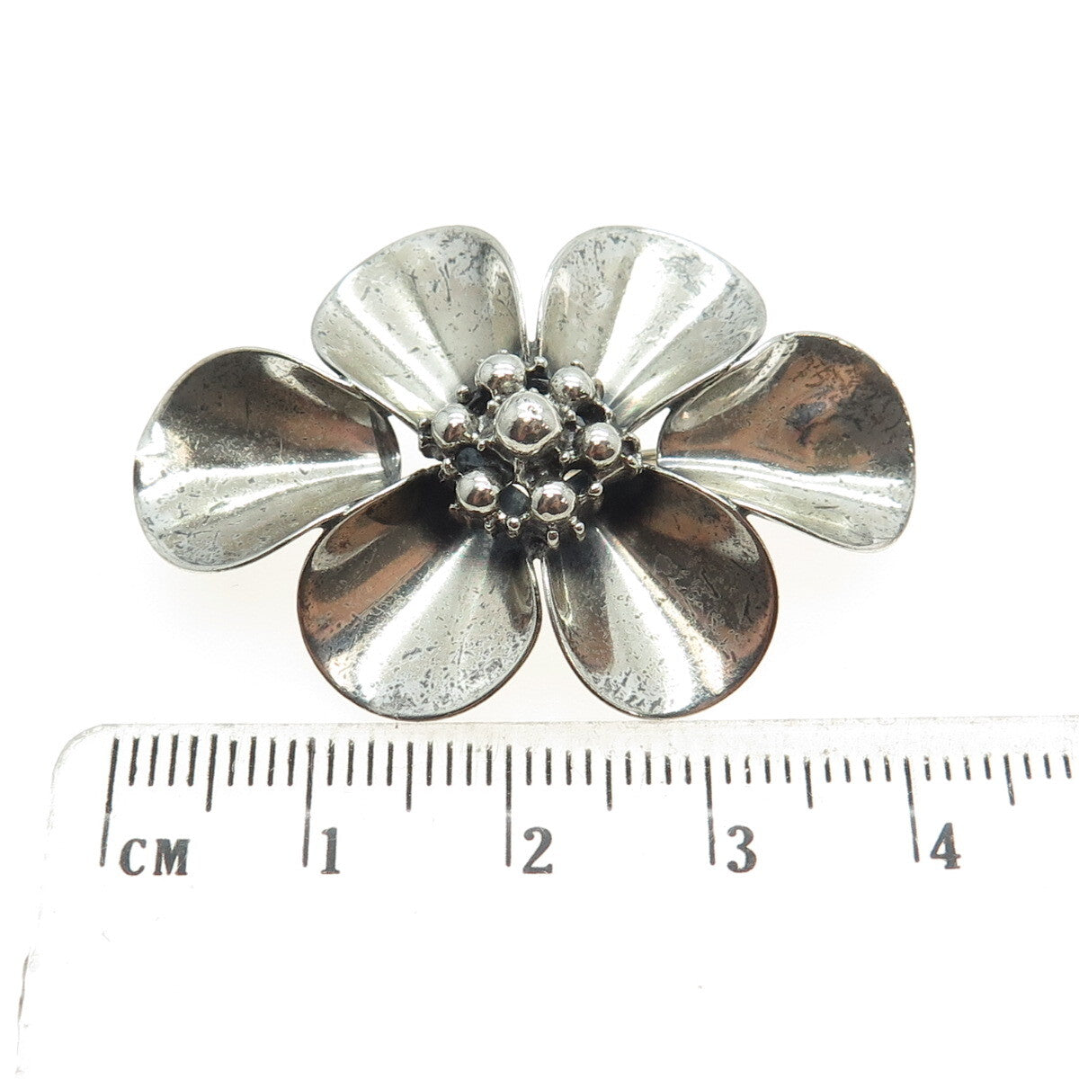 BEAU 925 Sterling Silver Vintage Flower Pin Brooch